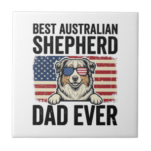 Australischer Schäferhund-Vater Patriotisch Vintag Fliese