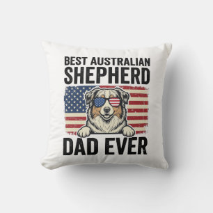 Australischer Schäferhund Vater Patriotisch Vintag Kissen