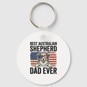 Australischer Schäferhund Vater Patriotisch Vintag Schlüsselanhänger