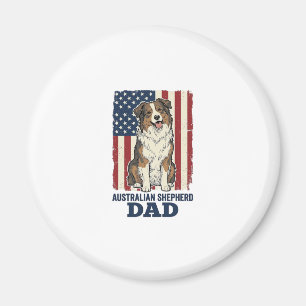 Australischer Schäferhund-Vater Patriotisches Vint Magnet