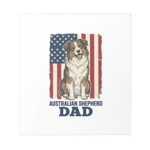 Australischer Schäferhund-Vater Patriotisches Vint Notizblock