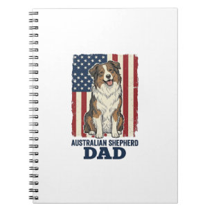 Australischer Schäferhund-Vater Patriotisches Vint Notizblock