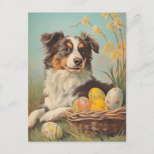 Australischer Schäferhund Vintag Ostern Postkarte