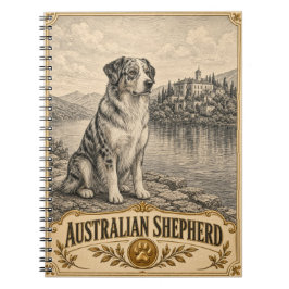 Australischer Schäferhund, Vintage Heritage Hund Notizblock
