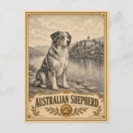 Australischer Schäferhund, Vintage Heritage Hund Postkarte