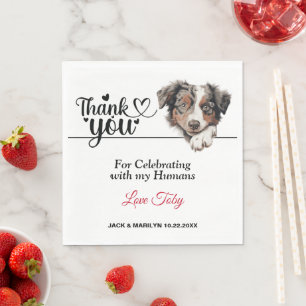 Australischer Schäferhund Wedding Cocktail Serviette
