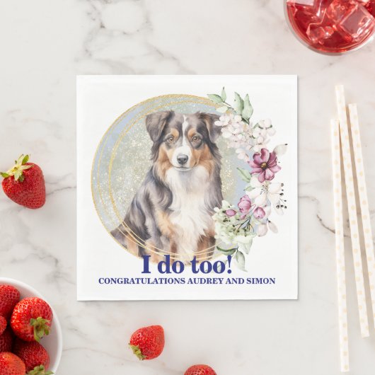 Australischer Schäferhund Wedding Napkins mit Foto Serviette (Beispiel)