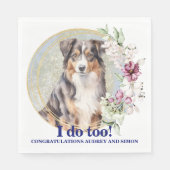 Australischer Schäferhund Wedding Napkins mit Foto Serviette (Vorderseite)