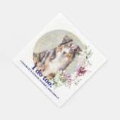 Australischer Schäferhund Wedding Napkins mit Foto Serviette (Ecke)