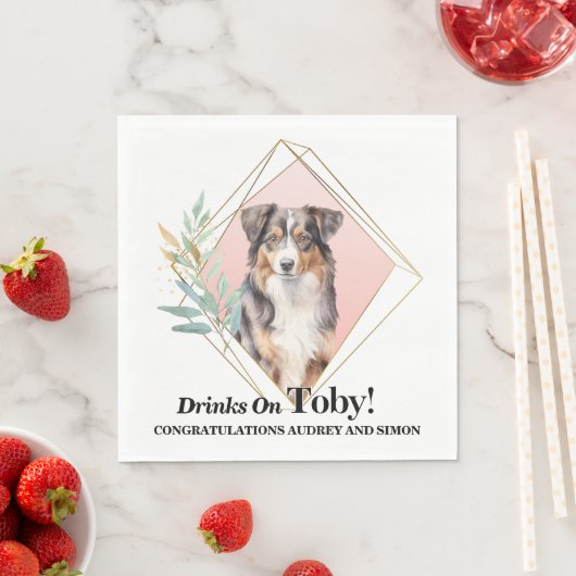 Australischer Schäferhund Wedding Napkins mit Foto Serviette (Beispiel)