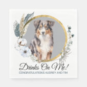 Australischer Schäferhund Wedding Napkins mit Foto Serviette (Vorderseite)