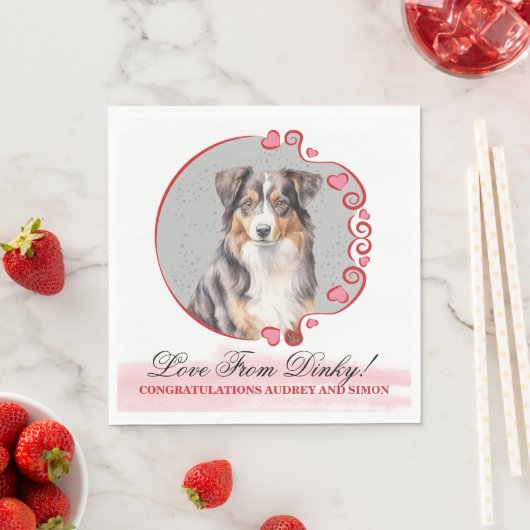 Australischer Schäferhund Wedding Napkins mit Foto Serviette (Beispiel)