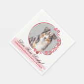 Australischer Schäferhund Wedding Napkins mit Foto Serviette (Ecke)