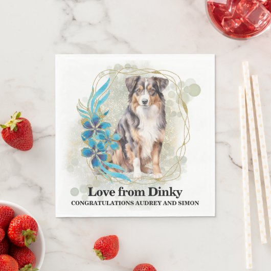Australischer Schäferhund Wedding Napkins mit Foto Serviette (Beispiel)