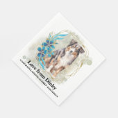 Australischer Schäferhund Wedding Napkins mit Foto Serviette (Ecke)