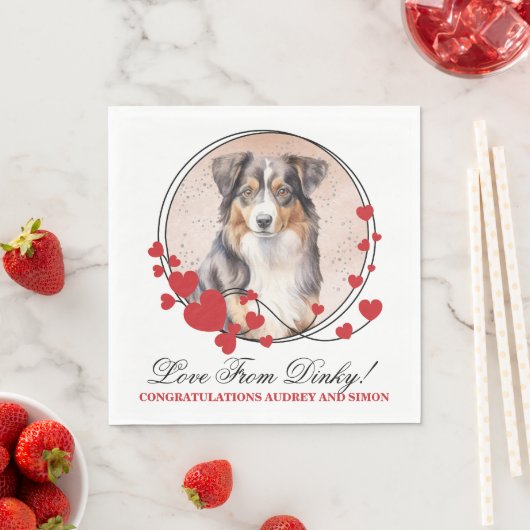 Australischer Schäferhund Wedding Napkins mit Foto Serviette (Beispiel)