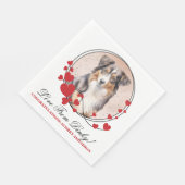 Australischer Schäferhund Wedding Napkins mit Foto Serviette (Ecke)