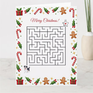 Australischer Schäferhund-Weihnachts-Labyrinth-Puz Karte