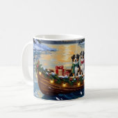 Australischer Schäferhund Weihnachtsboot Urlaub Kaffeetasse (Vorderseite Links)