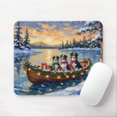 Australischer Schäferhund Weihnachtsboot Urlaub Mousepad (Mit Mouse)