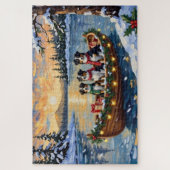 Australischer Schäferhund Weihnachtsboot Urlaub Puzzle (Vertikal)