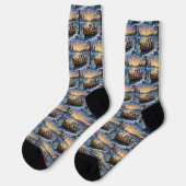 Australischer Schäferhund Weihnachtsboot Urlaub Socken (Linkes Detail)