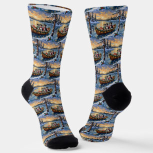 Australischer Schäferhund Weihnachtsboot Urlaub Socken