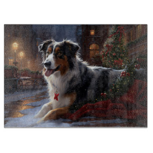 Australischer Schäferhund Weihnachtsfestzeit Schneidebrett