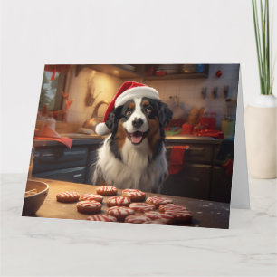 Australischer Schäferhund Weihnachtskekse Urlaub Karte
