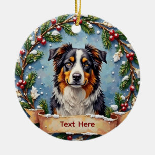Australischer Schäferhund-Weihnachtsornament Keramik Ornament