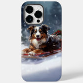 Australischer Schäferhund Weihnachtsschnee im Wint Case-Mate iPhone Hülle (Rückseite)