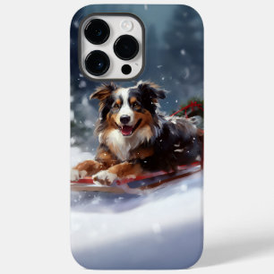 Australischer Schäferhund Weihnachtsschnee im Wint Case-Mate iPhone 14 Pro Max Hülle