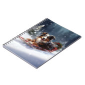 Australischer Schäferhund Weihnachtsschnee im Wint Notizblock (Linke Seite)