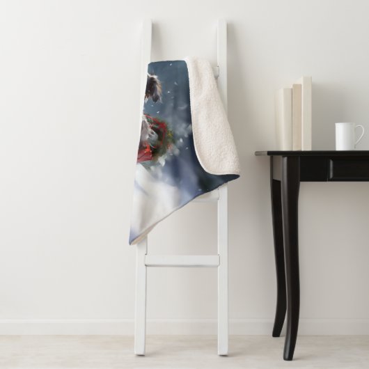 Australischer Schäferhund Weihnachtsschnee im Wint Sherpadecke (Beispiel)