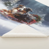 Australischer Schäferhund Weihnachtsschnee im Wint Sherpadecke (3/4)
