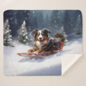Australischer Schäferhund Weihnachtsschnee im Wint Sherpadecke (Vorderseite (Horizontal))