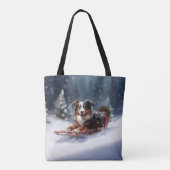 Australischer Schäferhund Weihnachtsschnee im Wint Tasche (Rückseite)