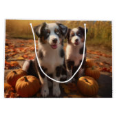 Australischer Schäferhund Welpe Autumn Delight Pum Große Geschenktüte (Rückseite)