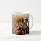 Australischer Schäferhund Welpe Autumn Delight Pum Kaffeetasse (VorderseiteRechts)