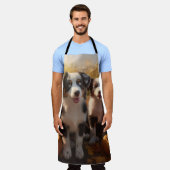 Australischer Schäferhund Welpe Autumn Delight Pum Schürze (Getragen)