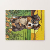 Australischer Schäferhund-Welpe Puzzle (Horizontal)
