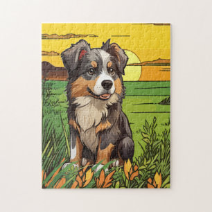 Australischer Schäferhund-Welpe Puzzle