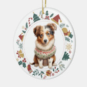 Australischer Schäferhund Welppy Winter Sweater We Keramik Ornament (Links)