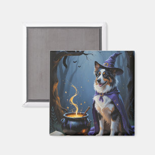 Australischer Schäferhund - Whimsical Halloween-Ma Magnet
