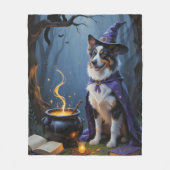 Australischer Schäferhund Whimsical Halloween Male Fleecedecke (Vorderseite)