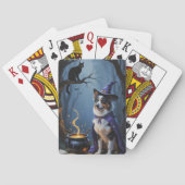 Australischer Schäferhund Whimsical Halloween Male Spielkarten (Rückseite)