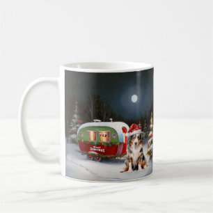 Australischer Schäferhund-Wohnwagen-Weihnachtsaben Kaffeetasse