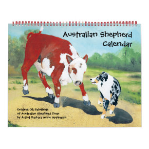 Australischer Schäferhund zwei Seiten großer Kalen Kalender