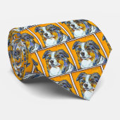 Australischer Schäferhundekunstmalereispaß bunt Krawatte (Gerollt)