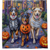 Australischer Schäfertrick-oder-Treating zu Hallow Duschvorhang (Vorderseite)